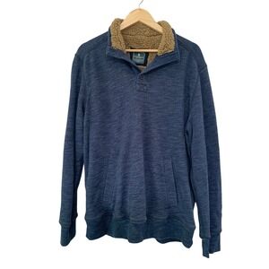 G.H. Bass + Co. 1/4 Pullover‎ Blue with Pockets Size Large